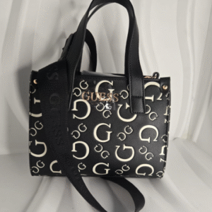 Cartera Mediana Guess negra con blanco